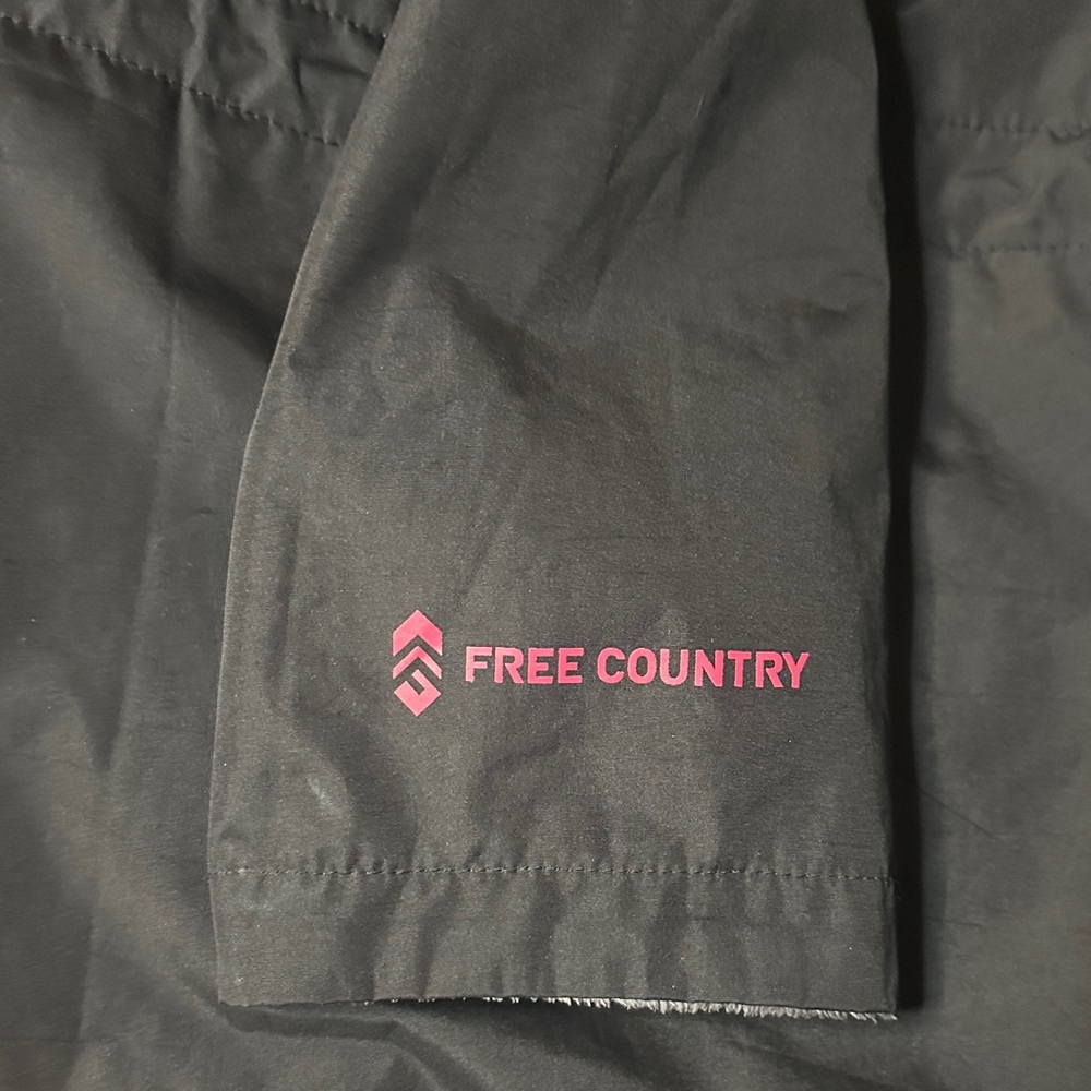 Free Country Black Waterproof Lined Jacket with Pink Logo - Picture 8 of 8
